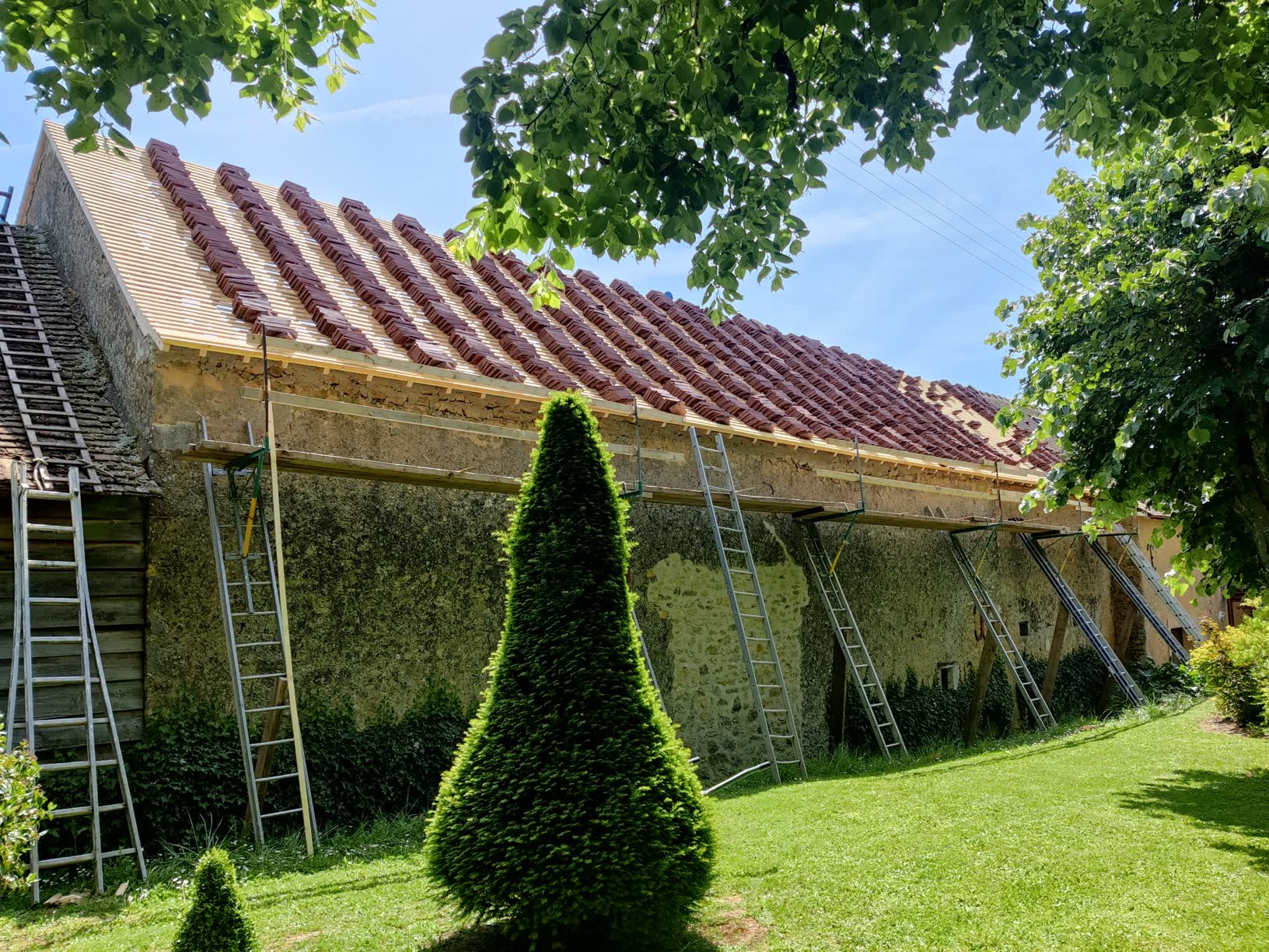 Chantier bois et toiture